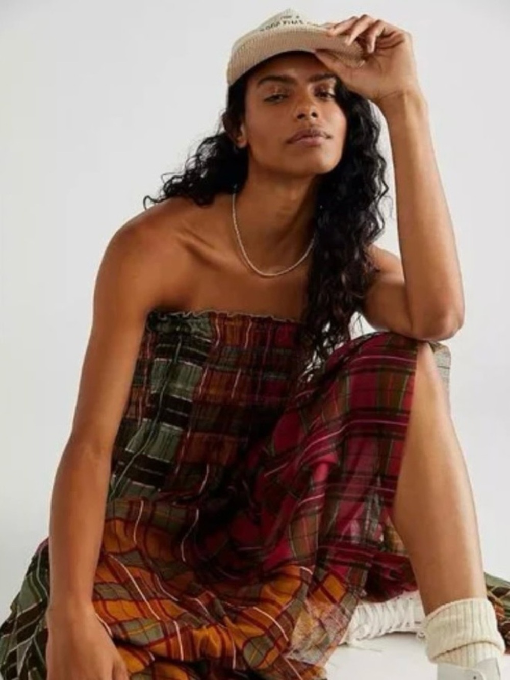 Free People Lausanne Convertible Plaid Maxi
Skirt Size Small NWOT